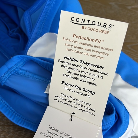 CONTOURS by COCO REEF Shapemaker Swimwear Agate Bandeau Azure Top 16/40D - Picture 12 of 15